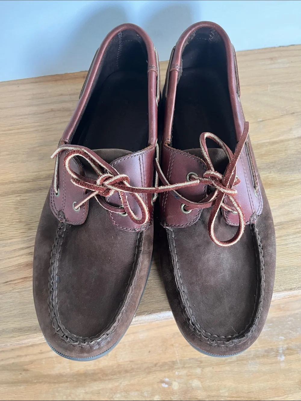 Men's Two-Tone Brown Suede Boat Shoes